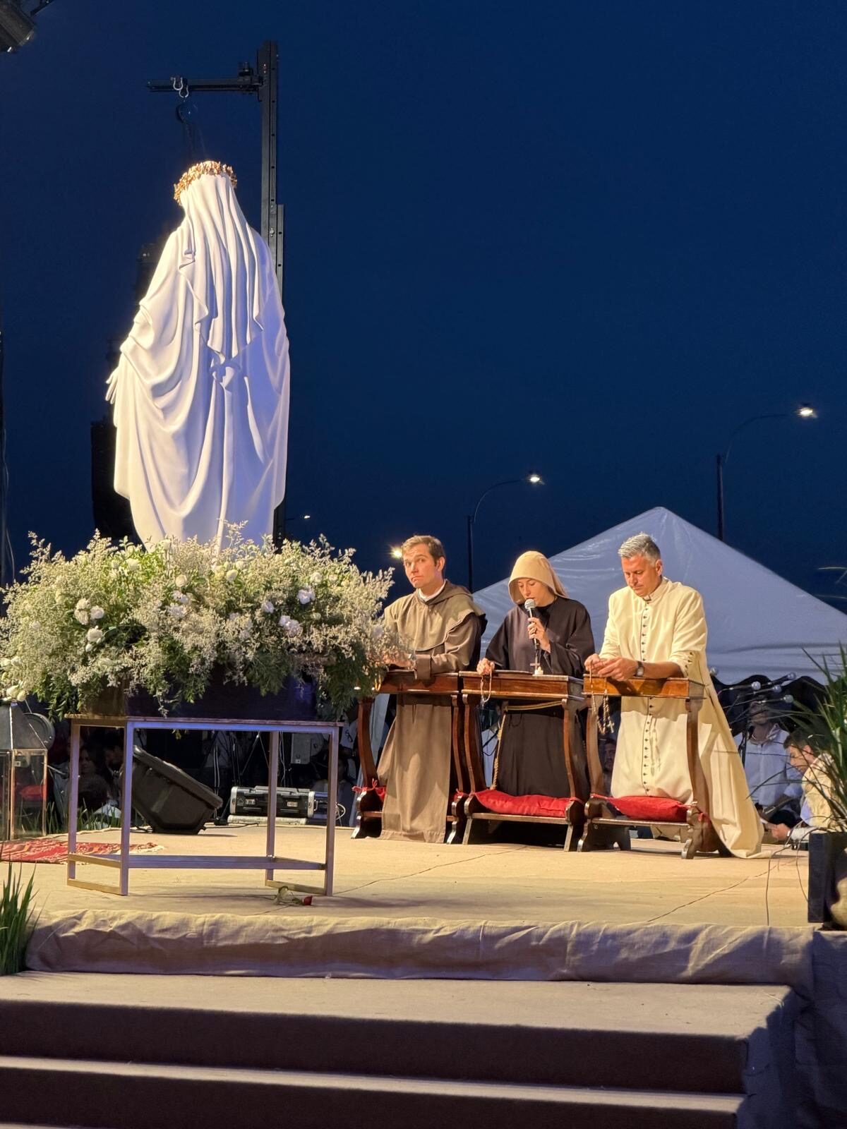 Imagen de la Virgen de noche